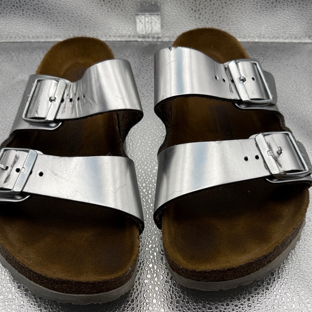 Birkenstock Metallic Silver Sandals